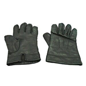 Isotoner Black Leather Gloves Fleece Lined Winter Wrist Gloves L/XL Totes Unisex